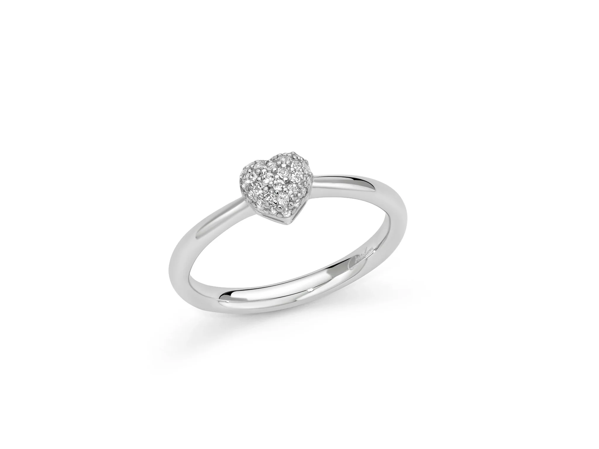 Anello Giochi di luce in argento e topazi con cuore piccolo