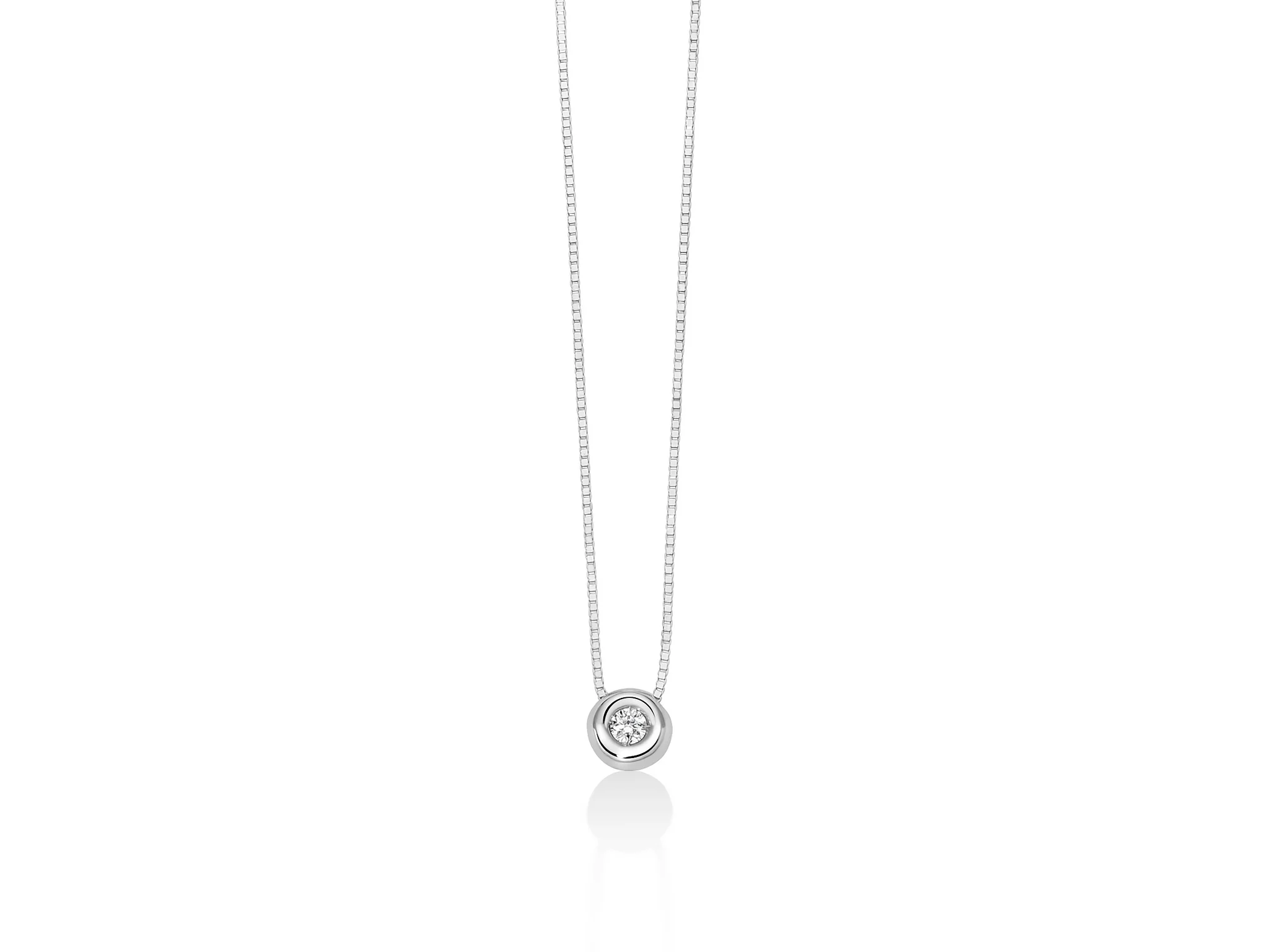 Collana punto luce con diamante incastonato in oro bianco - Image 3