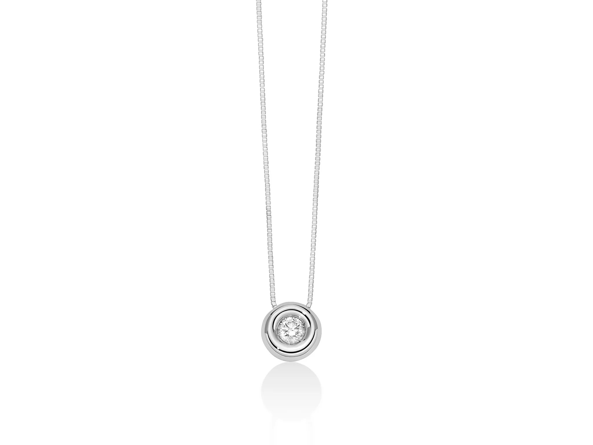 Collana punto luce con diamante incastonato in oro bianco - Image 5