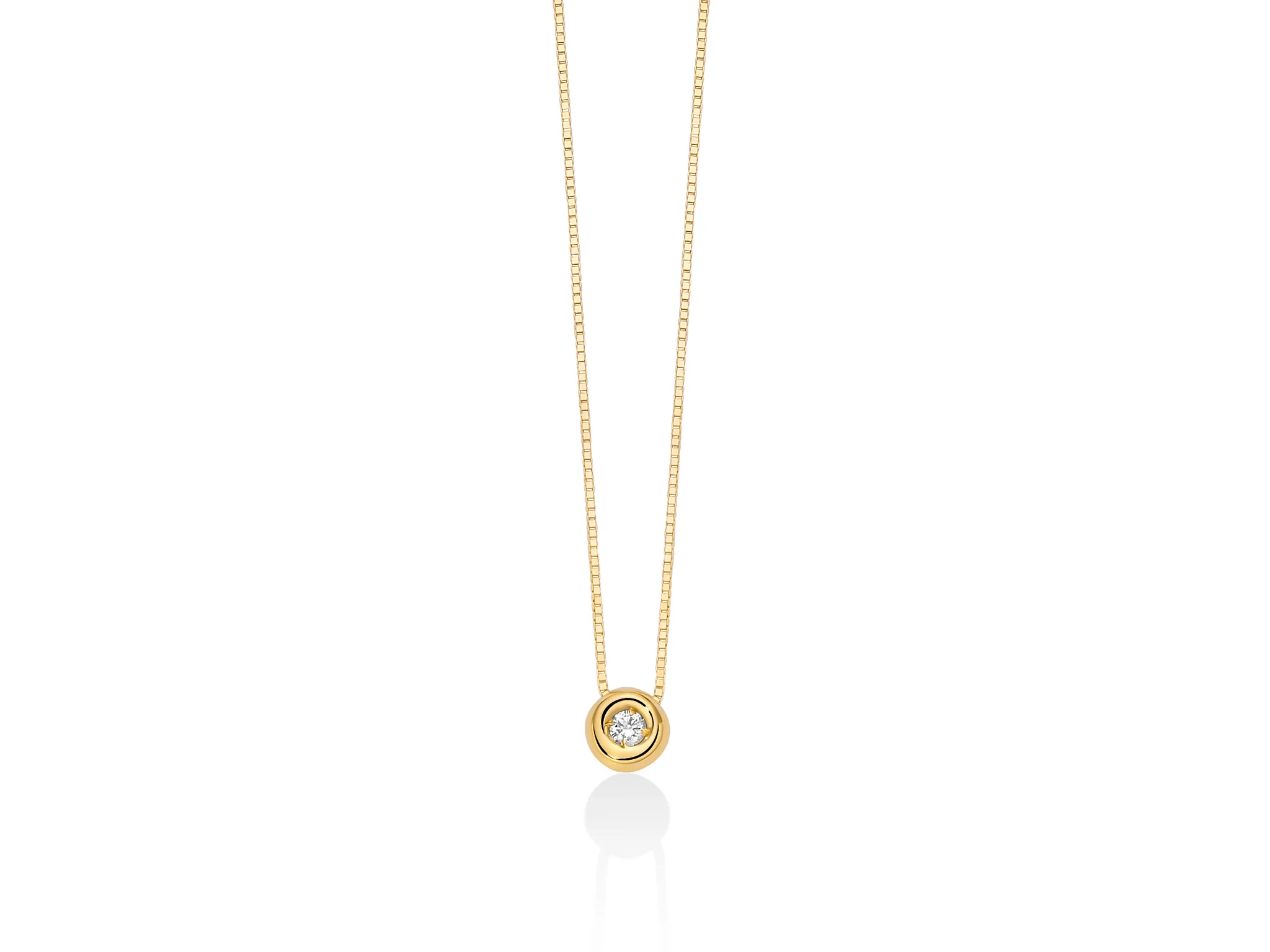 Collana punto luce con diamante incastonato in oro giallo - Image 3