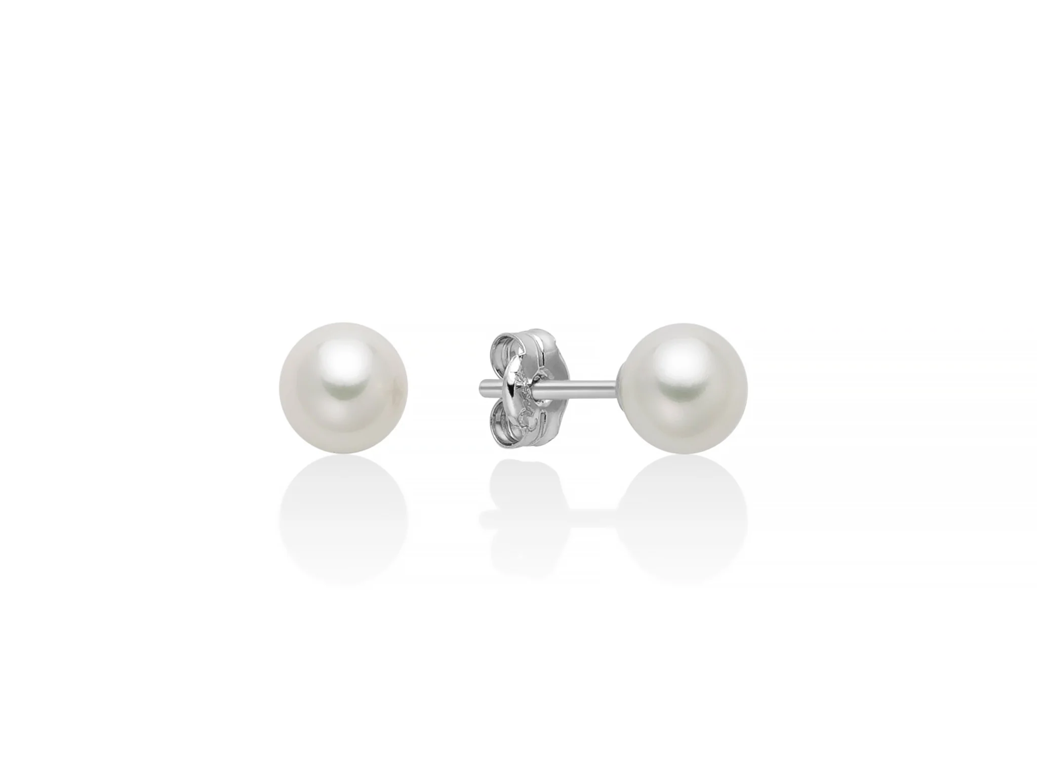 Orecchini di perle gemelle Oriente in oro bianco 375 - Image 4