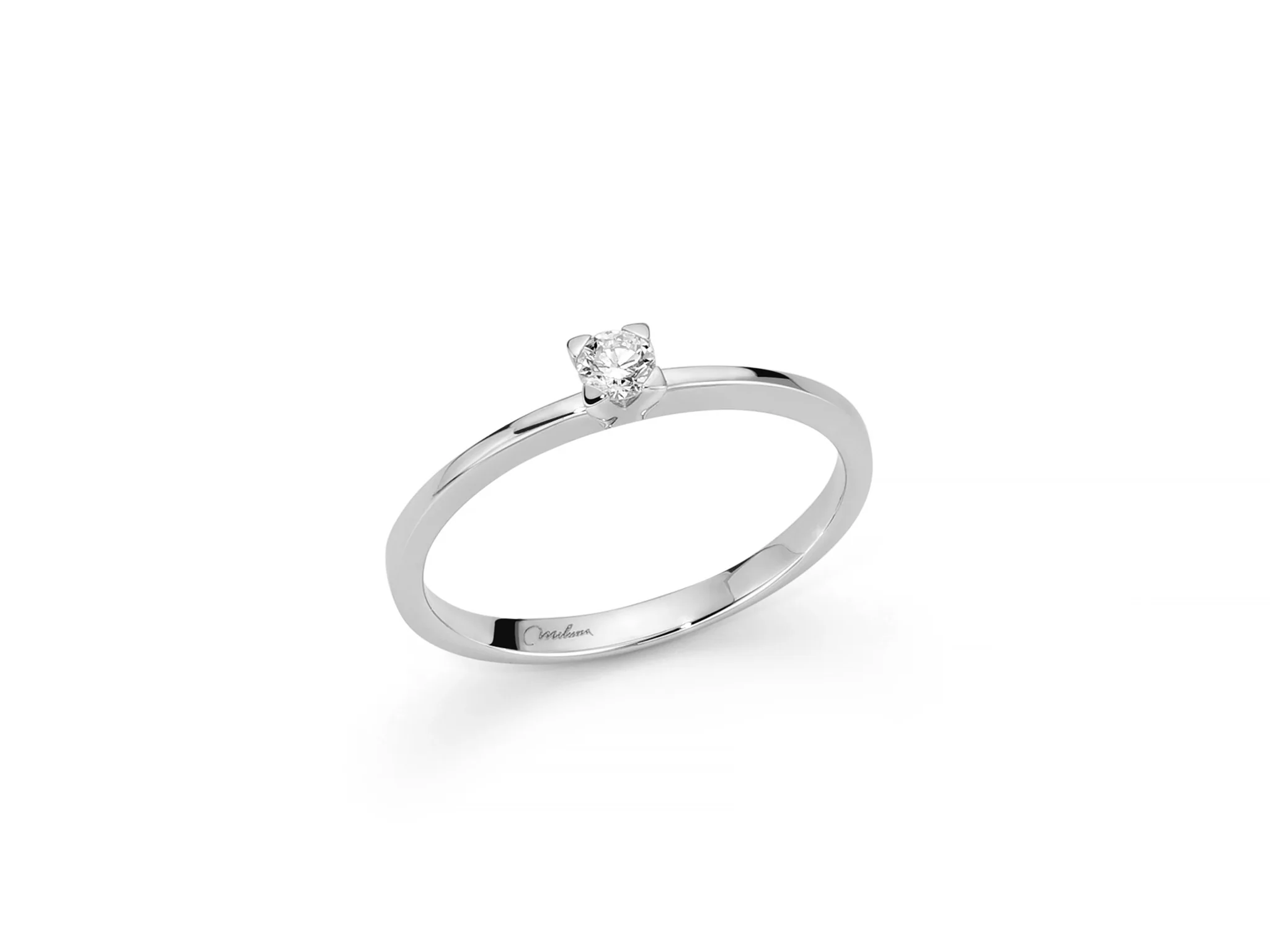 Solitario Amore Infinito con diamante a griffe regolari in oro bianco - Image 3